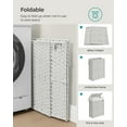thumbnail image 6 of 14.5 Gallon (55L) Wicker Laundry Hamper with Lid Laundry Basket with Handles Clothes Hamper Foldable Removable Liner Bag White, 6 of 6