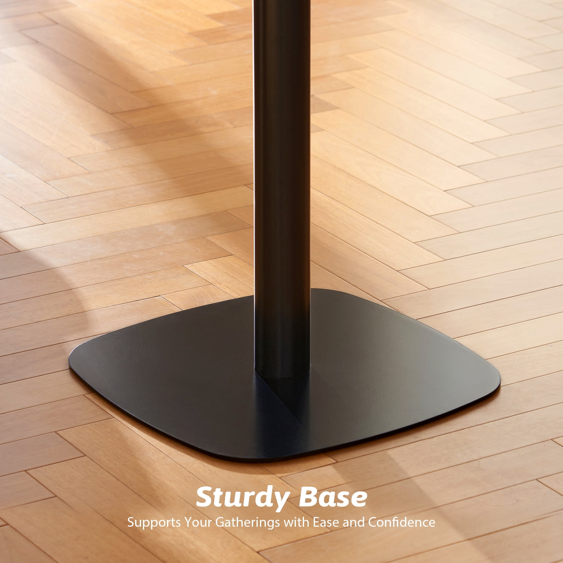 32" Tulip Table Small Pedestal Table for 4 Modern Square Dining Room Table Black