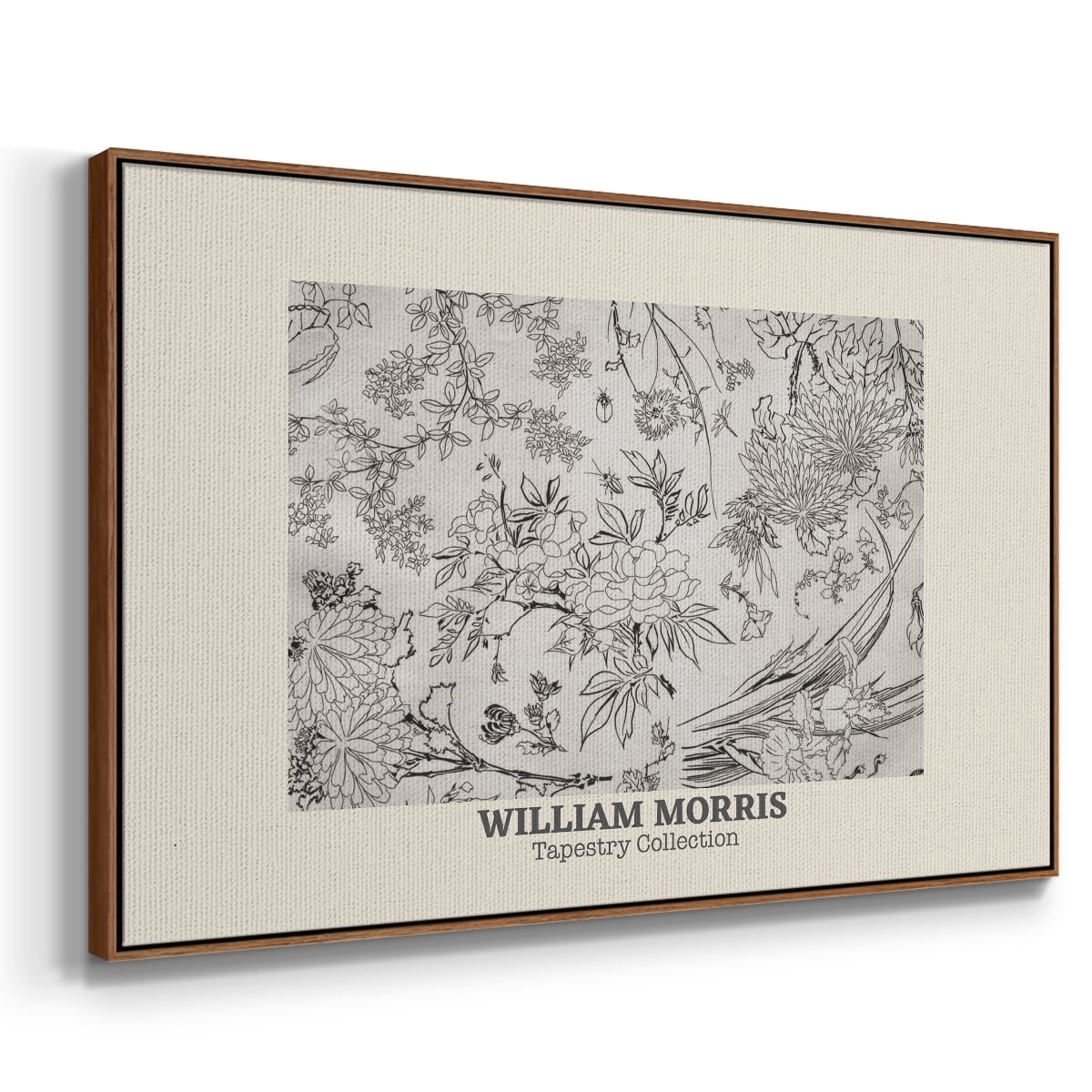 Vintage Abstract Print-LII Framed in Walnut Wood Gallery Wrapped Canvas 25 in. x 37 in.