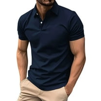 CaiJunJia George Polo Shirt,Men's Fashion Casual Polo Shirts Cotton Slim Fit Button Short Sleeve Basic Golf Work Tops