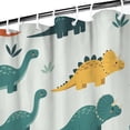 thumbnail image 3 of Light Green Dinosaurs Leaves Pattern Shower Curtain 72"x72" ,Bathroom Decorative Shower Curtains Set with 12 Hooks,Modern Waterproof Washable Shower Curtain, 3 of 6
