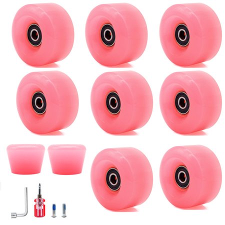 ZYANLING Roller Skate Wheels Outdoor & Indoor Inline Skate Wheels 64mm 82A Not Bearings, Skate Replacement PU Wheel For Inline Roller Skates(8 Pack) Skating Wheels