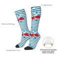 thumbnail image 5 of Picia Women Crew Soft Moisture-wicking Socks Red Funny Crab on Blue Stripe Pattern Design Cotton Socks, One Size fit All, 5 of 9