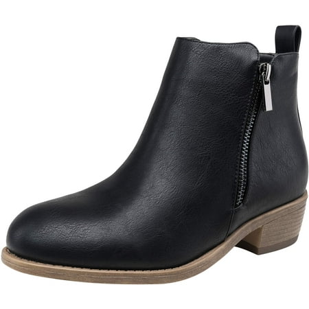 

Women s Ankle Boots Fashion Low Heel Black Booties for Women