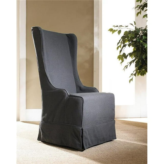 Padmas Plantation ATL12-C44 Atlantic Beach Wing Dining Chair - Charcoal Linen