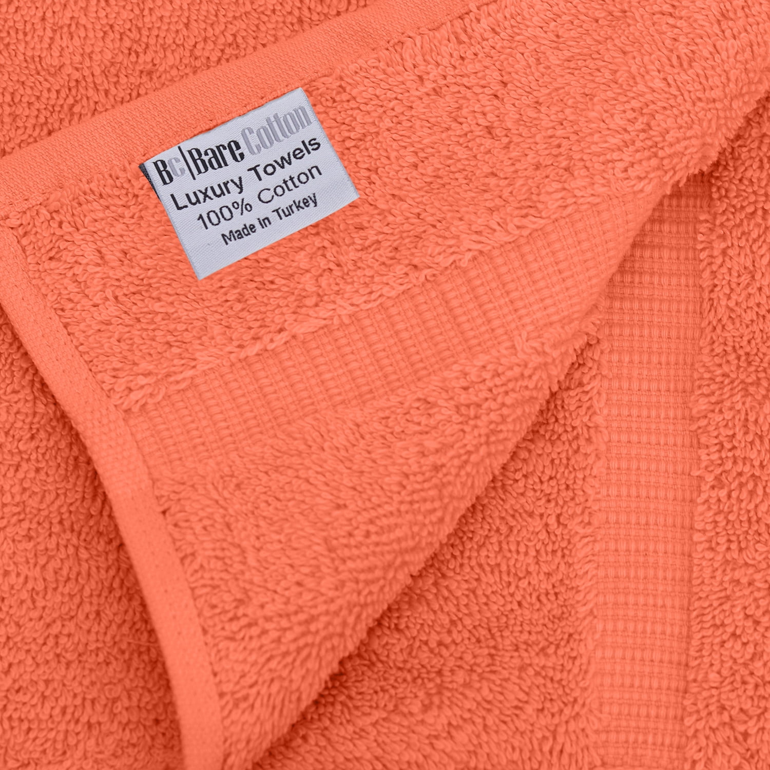 Luxury Hotel & Spa Collection Highly Absorbent, Quick Dry 100% Turkish Cotton 700 GSM, Eco Friendly Towel, for Bathroom Dobby Border Soft Bath Towel Set 27 X 54 -Coral, Bath Towels - Set of 4
