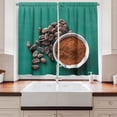 thumbnail image 2 of Ambesonne Cacao Kitchen Curtains, Bean and Powder Forms Photo, 55"x39", Jade Green Cinnamon Brown, 2 of 3