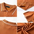 thumbnail image 5 of Men'S Summer Casual Thin Button Business Sweater Retro Short Sleeve Casual Beach Tops Brown M, 5 of 6