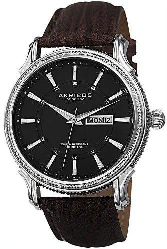 Croton Watch - Silver/Blue Partial Skeleton - Black Leather  display picture 2