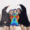 thumbnail image 5 of Colorful Tie Dye Flowe Blanket Hoodies for Kids 6-13YR Oversize Wearable Blanket Hoodies for Boys Girls Teens, 5 of 7
