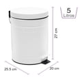 thumbnail image 2 of Bote Para Basura Blanco Con Pedestal 5l Home Styles, 2 of 10