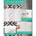 thumbnail image 4 of No Hook Shower Curtain with Snap in Liner, Boho Moroccan Brown Black and White Geometric Hotel Shower Curtains for Bathroom, Washable Shower Curtain Liner Set with Mesh Top Window, 72”x78”, 4 of 6