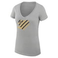 thumbnail image 2 of Women's G-III 4Her by Carl Banks  Heather Gray Boston Bruins Super-Slim Fit Lightweight Heart V-Neck T-Shirt, 2 of 3