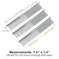 thumbnail image 3 of Dog Combs Cat Combs 3 Pack Pet Combs Stainless Steel Metal Comb Wide Tooth Comb&Dense Tooth Comb Flea Comb for Cats Dogs Dog Grooming Comb-Silver, 3 of 5