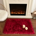 thumbnail image 5 of Junovo Luxury Fluffy Area Rugs Areary Rug for Bedroom Shaggy Rugs Area Carpet for Living Room Bedroom Room,3'x5',Red, 5 of 7