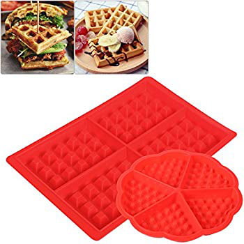 1 PCS Red Silicone Waffles Mold For Oven Waffle mold Tool mol Kit' Cake C8Y U6Y3 