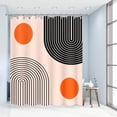 thumbnail image 2 of Mid Century Shower Curtain Modern Minimalist Boho Sun Rainbow Geometric Shower Curtains Set Contemporary Abstract Aesthetic Art Bathroom Curtain Decoration with 12 Hooks Beige, 72x72 Inch, 2 of 6