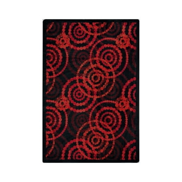 Joy Carpets 1517B-01 Dottie Ruby 3 ft.10 in. x 5 ft.4 in.  WearOn Nylon Machine Tufted- Cut Pile Whimsy Rug