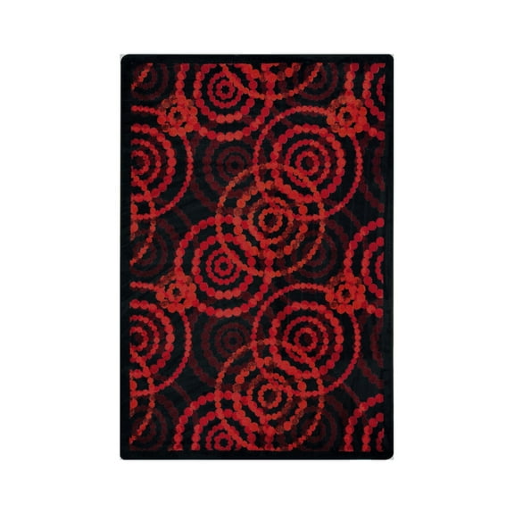Joy Carpet Kid Essentials Teen Dottie Area Rug Rectangle Ruby 3'10" x 5'4"