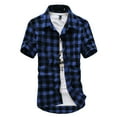 thumbnail image 5 of BOBOGOJP Chemise Boutonnée Homme Coupe Décontractée Manches Courtes, Bleu Foncé TTG, 5 of 5