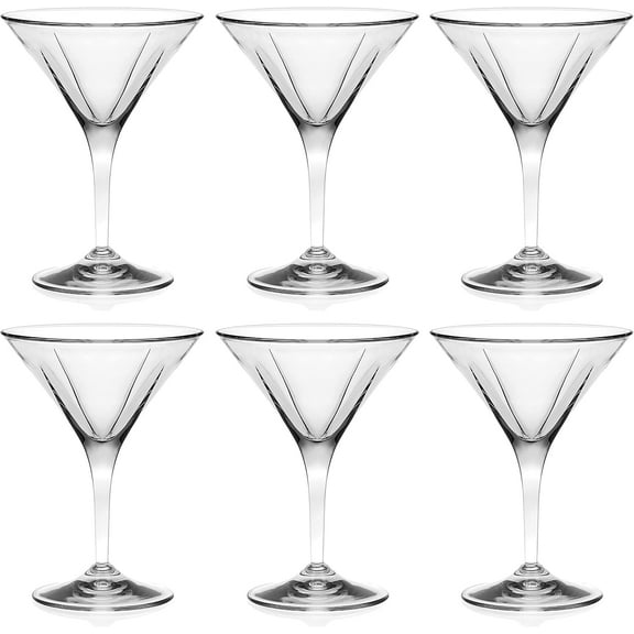 Barski Martini - Glasses - Classic Clear - Set of 6 - Stemmed Made in Europe - 5 oz.