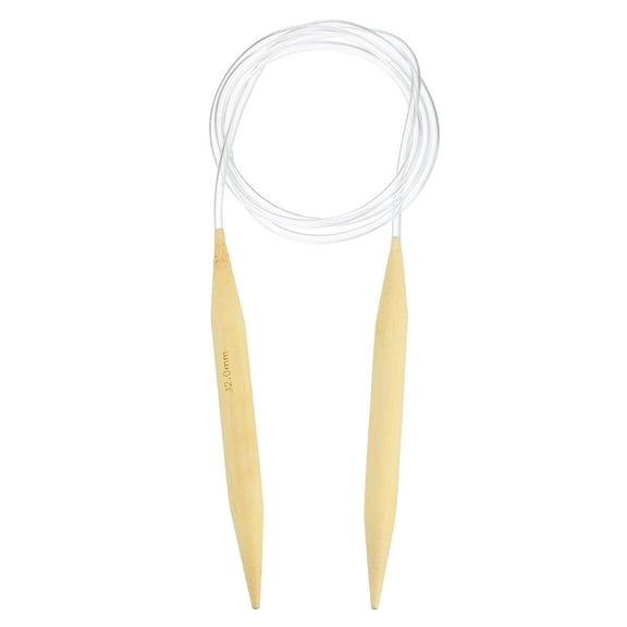 Uxcell US Size 17 Circular Knitting Needles 47 inch Round Wooden Needle for Handmade Projects DIY Knitting Blankets Socks Hats Sweaters