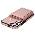 thumbnail image 5 of for Samsung Galaxy S23 Plus Case, PU Leather Crossbody Wallet Case with Card Holder, Kickstand, Magnetic Clasp Folio Zipper Purse, Adjustable Removable Strap, Protective Back Cover, Rosegold, 5 of 9