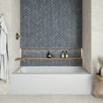 thumbnail image 2 of Streamline NAL-5520-PBR 66 in. x 32 in. Acrylic Left-Hand Drain Alcove Bathtub in Glossy White With External Drain in Polished Brass, 2 of 10