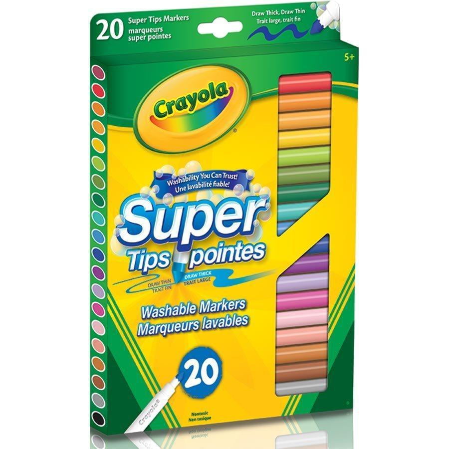Crayola 20ct Washable Super Tips Markers 20 Color Variety Walmart Canada