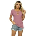 thumbnail image 4 of FJUCHAI Womens Short Sleeve T Shirts V Neck Loose Summer Tees Basic Tunic T Short Sleeve Tee Casual Tops S-XXL, 4 of 9