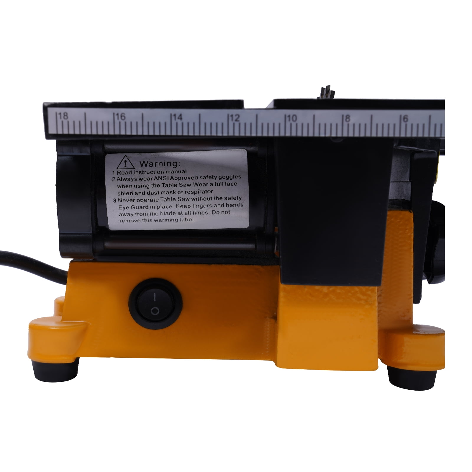 Durable Mini Table Saw with 3 Saw Blades for Cutting Wood, Stone, and Metal, Miter Guide, Adjustable Angle, High Safety Features