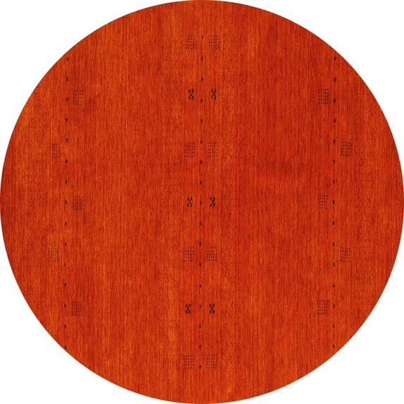 Ahgly Company Indoor Round Abstract Yellow Contemporary Area Rugs, 3' Round