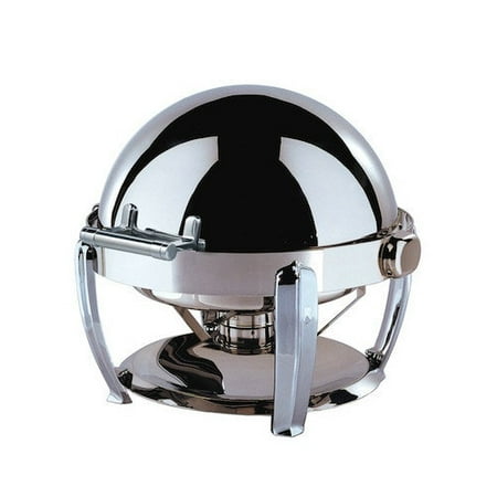 SMART Buffet Ware ''Save on Additional Items''-Large Odin Round Roll Top Chafing Dish with Chromed Plated Legs, Heater and Spoon Holder