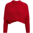 thumbnail image 1 of Xiao Hua Bufanda con mangas para mujer, suéter de punto con mangas, poncho cálido de talla grande para otoño e invierno, color rojo, 1 of 2