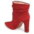 thumbnail image 3 of YDN Women Pointed Toe Ankle Boot Chunky High Heels Pull On Winter Slouch Booties Shoe Size 10.5 Red, 3 of 5