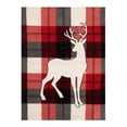 thumbnail image 1 of Safdie & Co. Throw Ribbed Printed Red Deer On Plaid, 1 of 2