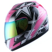 WOW Motorcycle Adult Full Face Helmet HJMCLS Racing Star Pink