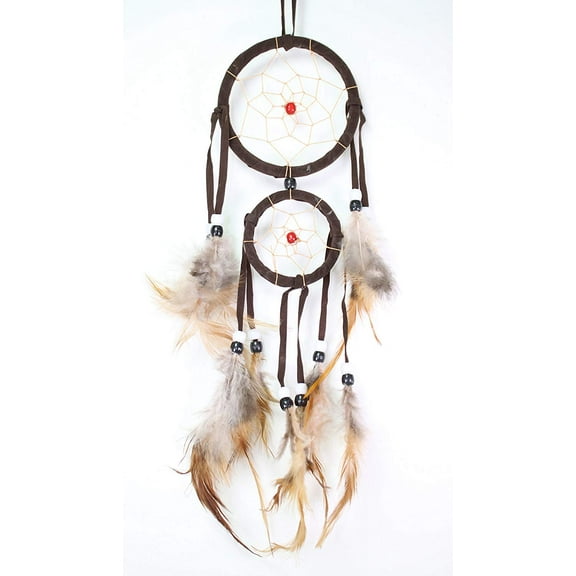 Handmade Dream Catcher With Feathers Wall Hanging Decoration Ornament Gift (Brown) New