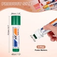 thumbnail image 2 of Uxcell Poster Markers, 2Pcs Large Capacity Permanent Huge Banners Posters Markers Bold Thick Chisel Tip Pen for Painting Drawing on Plastic Glass Wood Fabric Canvas, Green(0.8" Tip Width), 2 of 7