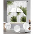 thumbnail image 2 of Sage Green Swag Kitchen Curtains Sets for Windows 24 Inch Length, Boho Modern Floral Abstract Ombre Leaf White Short Window Curtain Panels Swags Valances and Tiers 3 Piece Set for Cafe/Dining Room, 2 of 5