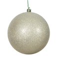 thumbnail image 1 of Vickerman 4.75" Champagne Glitter Ball Ornament, 4 per Bag, 1 of 4