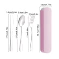 thumbnail image 3 of Stainless Steel Travel Cutlery Set Reusable Flatware With Portable Storage Case For Office Lunch Camping Pink, 3 of 6
