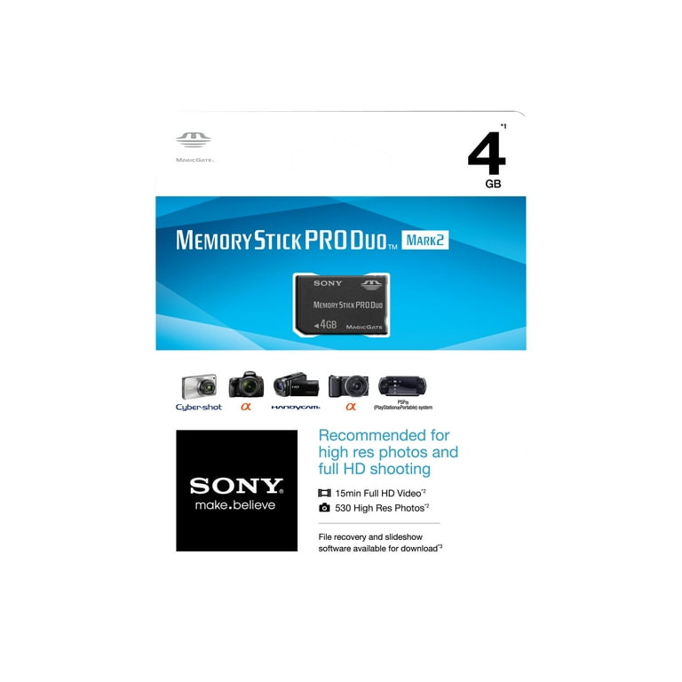 Sony MSMT4G/TQM - Flash memory card - 4 GB - Memory Stick PRO Duo Mark2