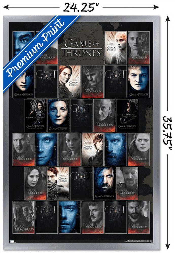 Game of Thrones - Grid Wall Poster, 22.375" x 34", Framed