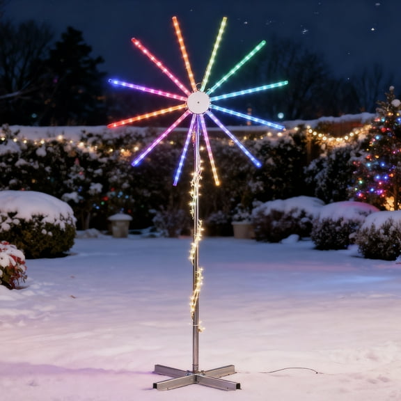 UBesGoo Christmas Outdoor Decorations Lighted Christmas Decor 8.3ft Firework for Holiday Yard Decor