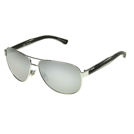Panama Jack Men's Silver Mirrored Aviator Sunglasses