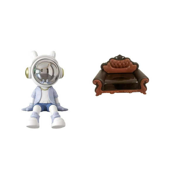 Figura de escritorio,Estante con estatua de astronauta para decoración de oficina y hogar,Figura decorativa de escritorio de resina para decoración del hogar,Sofá en miniatura para