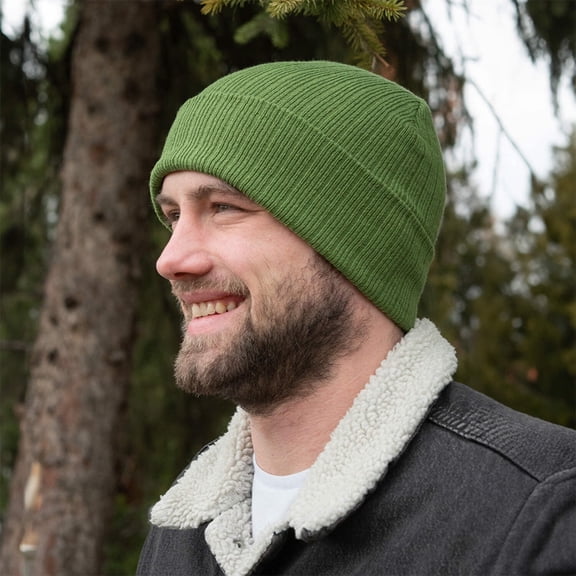 Recycled Bottle Forest Green Cable Knit Beanie