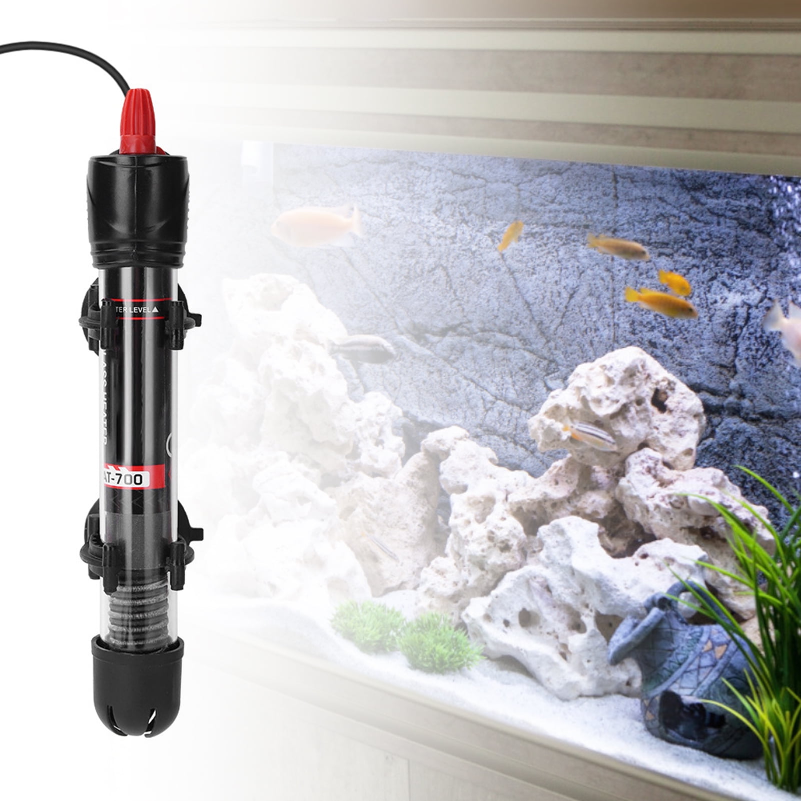 25W YUGE Aquarium Heater with LCD Thermometer Alarm Submersible Water Temperature Meter Temperature Controller Kit Set Fish Tank Heating 