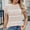 Beige, variant on QUNYINEY Tops for Women Trendy Crew Neck Striped Short Sleeve Casual Sweater Pullover Loose Knit Tops
